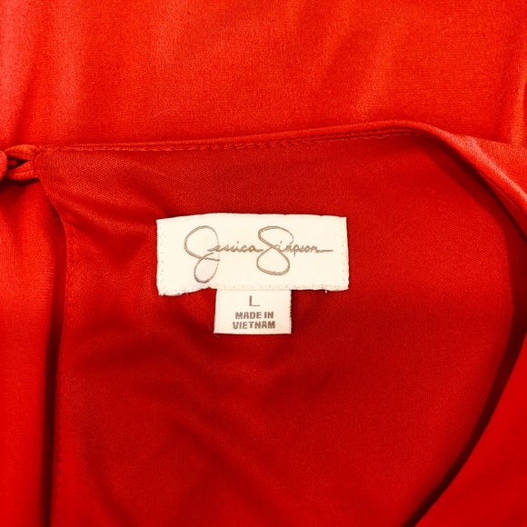 Jessica Simpson Draped Cold Shoulder Dress. Size L - Picture 3 of 4